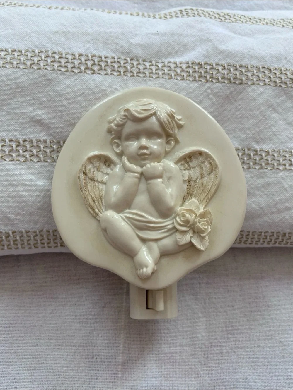 Ceramic Cherub Angel Putto Cupid Renaissance Classical Decor Night Light WORKS